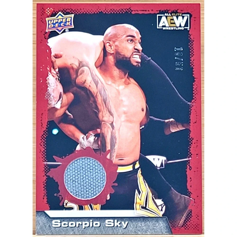 2022 UPPER‎ DECK AEW SCORPIO SKY  MAT RED RELIC #D/50